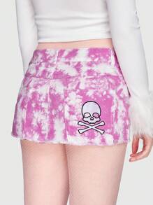 ROMWE Falda en mezclilla de tie dye