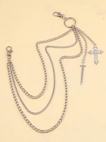 ROMWE Goth Frauen 1 Stück Hosenkette Schwert & Kreuz Dekor,