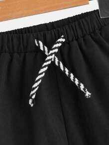 SHEIN Chàng trai trẻ Eo dây rút Lót nhiệt Quần - Nhiều màu - Xem 3