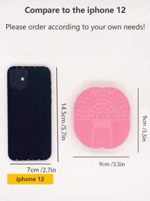 Makeup Brush Cleaning Silica Pad - Pink - View 3