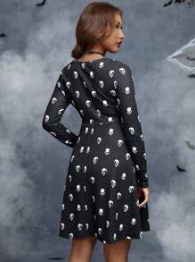 SHEIN 孕婦萬聖印花洋裝 - 黑色 - 查看 4