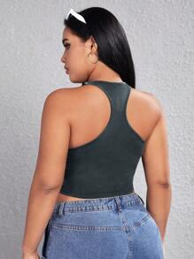 SHEIN EZwear Talla grande Top halter crop unicolor