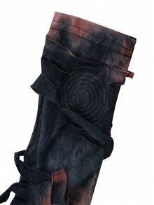 EgrlEra Tie Dye Ripped Drawstring Hoodie - Multicolor - View 3