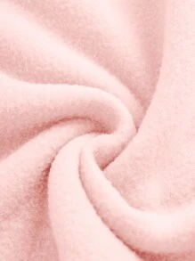 SHEIN EZwear 袋鼠口袋抽繩保暖襯裡連帽衫 - 粉色 - 查看 4