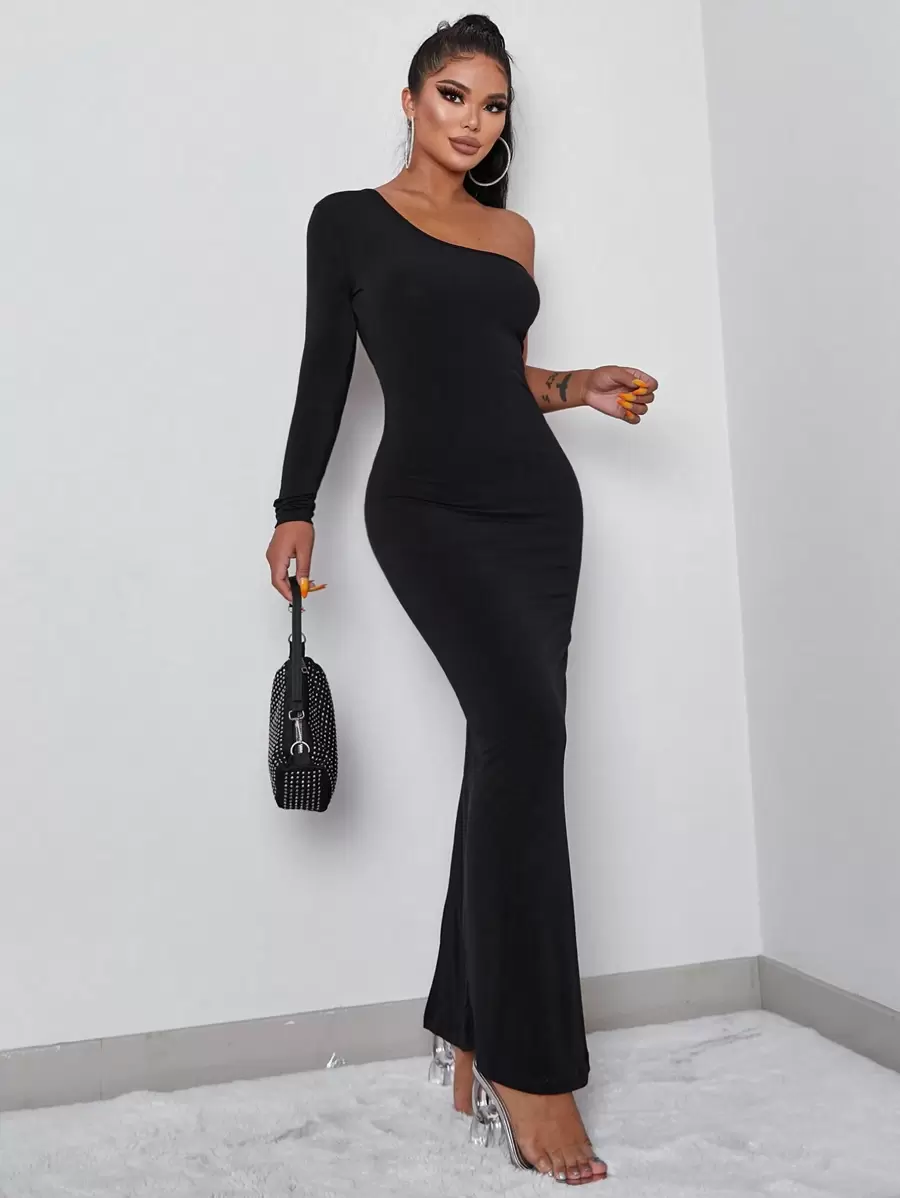 RueChic One Shoulder Bodycon Dress