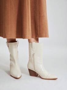 MOTF PREMIUM Botas A La Moda Para Mujeres, Adecuadas Para Uso Diario - Beis - Ver 4