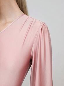 BizChic 單肩燈籠袖連身背心 - 藕粉色 - 查看 7
