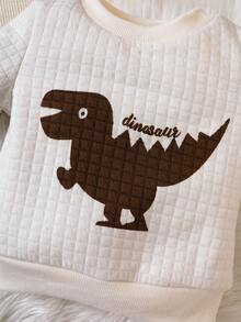 男嬰 2 入組恐龍印花衛衣 - 杏色 - 查看 3