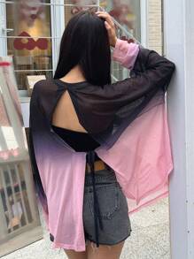 DAZY 漸變色落肩網狀上衣（不含吊帶背心） - 彩色 - 查看 5