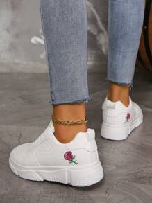 休閒平底滑板鞋,防滑女運動鞋 - 白色 - 查看 2