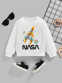 男孩嬰兒火箭&字母圖案運動衫