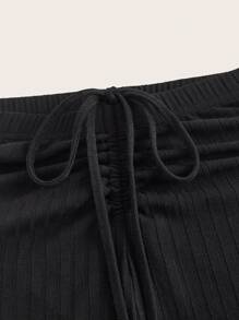 SHEIN EZwear 大碼腰部抽繩喇叭褲