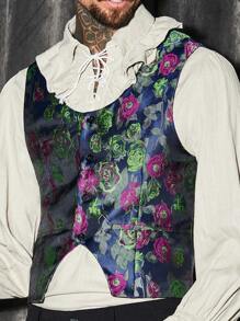 Manfinity VCAY Men Floral Jacquard Vest Jacket Without Shirt - Multicolor - View 6