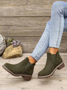 女士們時尚靴子 - 軍綠色 - 查看 4