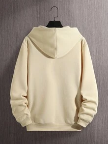 Minimalist Design Men Hoodie | Timeless Classic - Apricot - View 3
