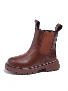 Comfortable Princess Style Children's Boots - Brown - View 3