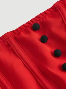 SHEIN MOD Dress Ukuran Plus - Merah - View 3