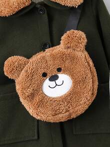 男小童斜口袋花呢外套和熊包 - 軍綠色 - 查看 4