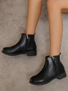 Women's Fashionable Boots - Black - View 5