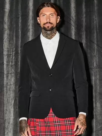 Manfinity VCAY Men Solid Single Breasted Blazer