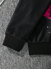 Tween Boy Figure Graphic Hooded Sweatshirt - Black - View 5