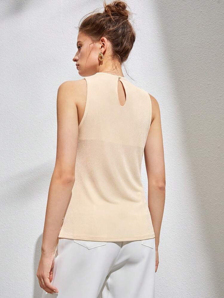 Cowl Neck Drawstring Ruched Tank Top