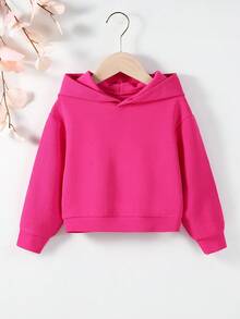 SHEIN Young Girl Slogan Graphic Sweatshirt - Hot Pink - View 2