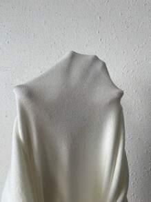 SHEIN Unity One Shoulder Cut Out Side Bodycon Sweater Dress - White - View 6