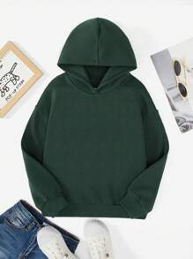 Teen Boy Cartoon & Letter Graphic Sweatshirt - Green - View 2