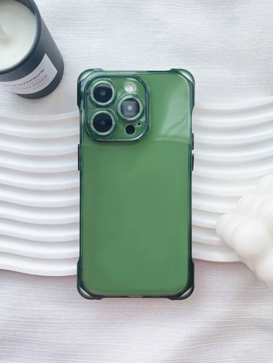 Funda Transparente Antigolpes Para Teléfono Con Protección De Lente - Verde - Ver 1