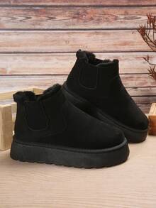 Short Snow Boots In Multiple Colors, Thick And Warm, Slip-resistant - Black - View 3