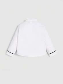 SHEIN Baby Boy Tartan Print Bow Front Shirt & Suspender Pants, For Christmas Autumn Winter Clothes FGirlmen - Multicolor - View 6