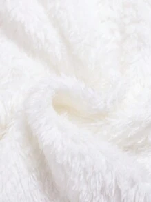 SHEIN Baby Girl Butterfly Print Teddy Lined Hooded Coat - Pink - View 3