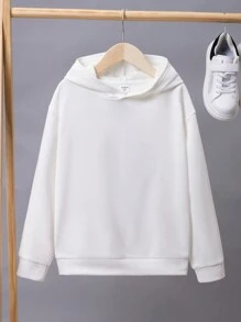 SHEIN 青少年男孩卡通图案卫衣 - 白色 - 查看 2