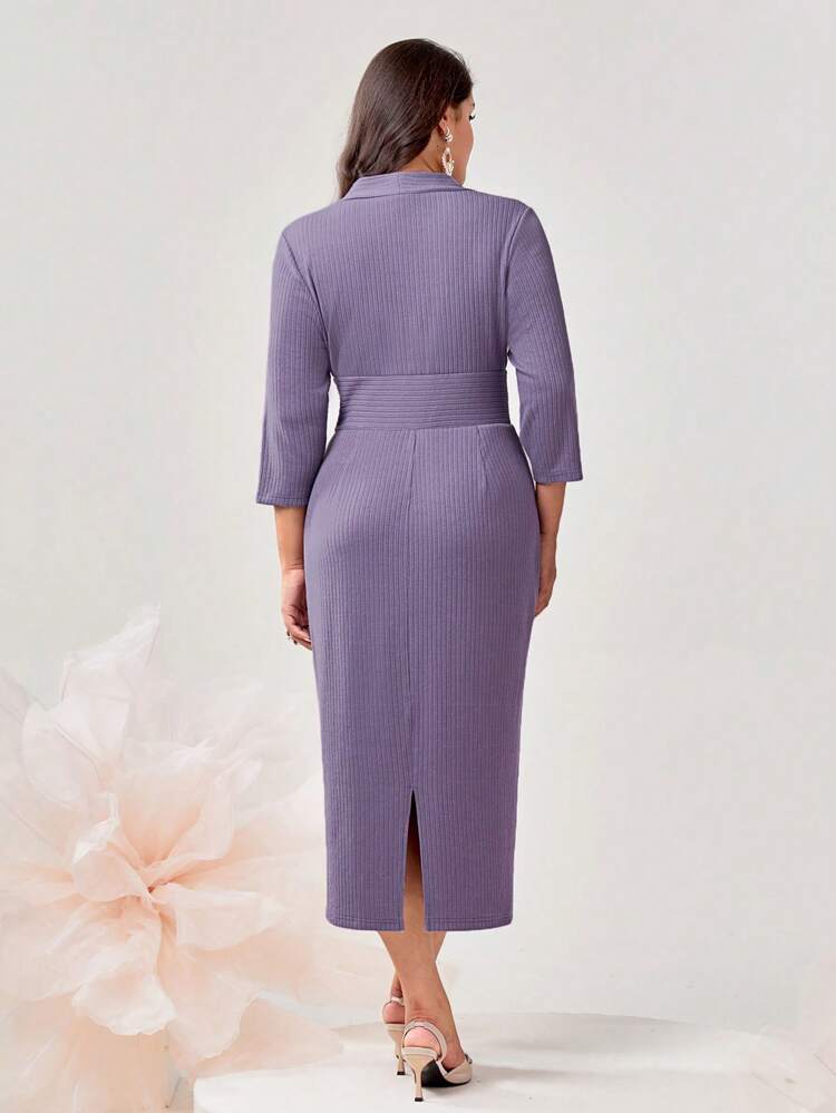 Plus Button Front Bodycon Dress