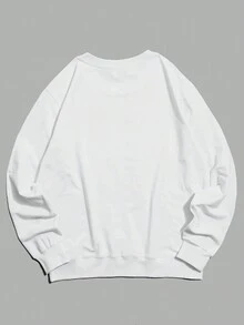 Men Letter Graphic Sweatshirt - White - View 2