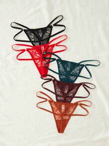 5件花卉蕾絲內褲 - 彩色 - 查看 2