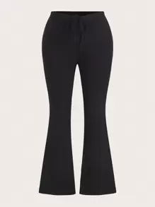 SHEIN EZwear 大碼腰部抽繩喇叭褲