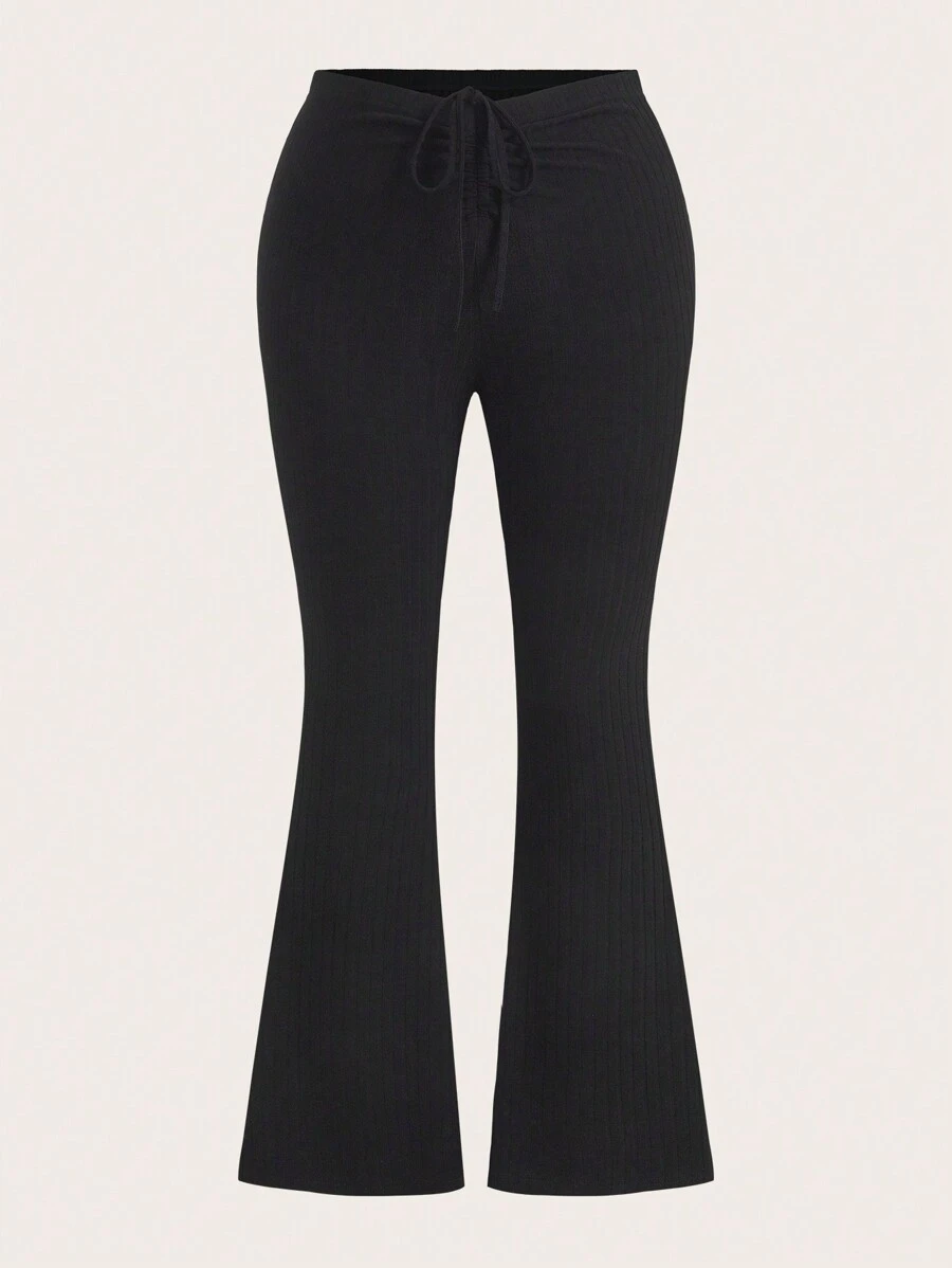 SHEIN EZwear 大碼腰部抽繩喇叭褲