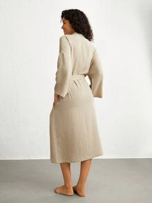 Ocili Bata lounge con cinturón y hombros caídos - Gris - Ver 2