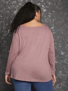 SHEIN CURVE+ 大碼愛心圖案T恤 - 彩色 - 查看 2