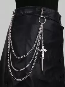 ROMWE Goth Frauen 1 Stück Hosenkette Schwert & Kreuz Dekor,