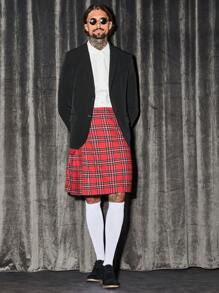 Manfinity VCAY 男士素色單排釦西裝外套 - 黑色 - 查看 4