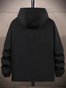 Manfinity Hypemode Loose Fit Men's Colorblock Hooded Jacket - Black - View 2