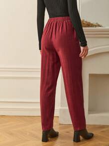 SHEIN Tall 素色腰上打結長褲