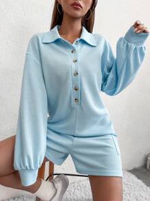 Lunelith SHEIN Lunessa Tutina con mezzo bottone spalle cadenti