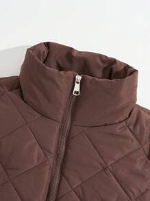 SHEIN LUNE 1 件装拉链绗缝背心加厚外套冬季