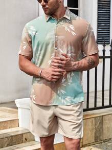 Manfinity RSRT Hombres talla grande Camisa con estampado tropical - Multicolor - Ver 6