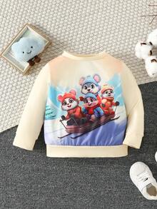 女嬰卡通圖案運動衫 - 彩色 - 查看 3