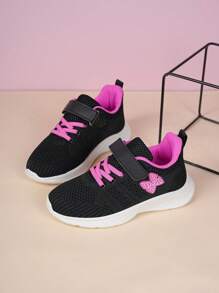 1 Pair Breathable Mesh Kids Sports Shoes, Black Popular Style For Girls - Black - View 1